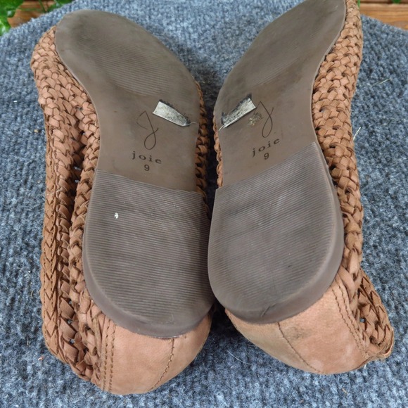 Joie Women 9 Brown Woven Leather Ballet Flats Slip-On Casual Shoes Soft Comfort - Picture 5 of 6